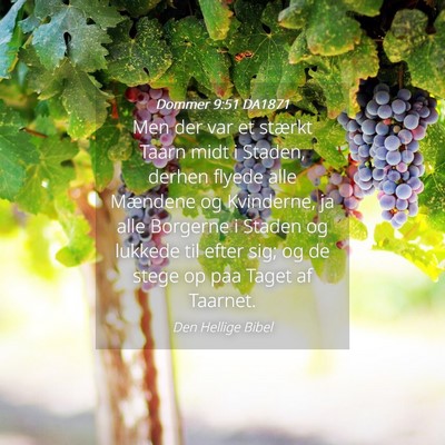 Picture 04 - Dommer 9:51 DA1871 - Men der var et stærkt Taarn midt i Staden, - Bible Verse Picture