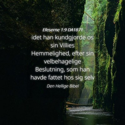 Picture 04 - Efeserne 1:9 DA1871 - idet han kundgjorde os sin Villies Hemmelighed, - Bible Verse Picture