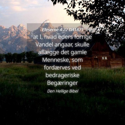 Picture 04 - Efeserne 4:22 DA1871 - at I, hvad eders forrige Vandel angaar, skulle - Bible Verse Picture