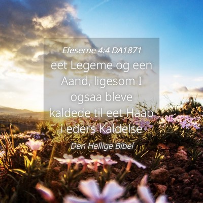 Picture 04 - Efeserne 4:4 DA1871 - eet Legeme og een Aand, ligesom I ogsaa bleve - Bible Verse Picture