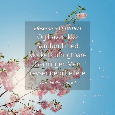 Picture 04 - Efeserne 5:11 DA1871 - Og haver ikke Samfund med Mørkets ufrugtbare - Bible Verse Picture