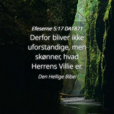 Picture 04 - Efeserne 5:17 DA1871 - Derfor bliver ikke uforstandige, men skønner, - Bible Verse Picture