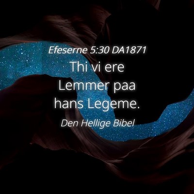 Picture 04 - Efeserne 5:30 DA1871 - Thi vi ere Lemmer paa hans - Bible Verse Picture