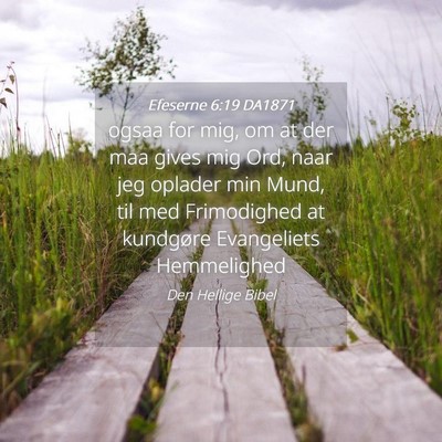 Picture 04 - Efeserne 6:19 DA1871 - ogsaa for mig, om at der maa gives mig Ord, naar - Bible Verse Picture