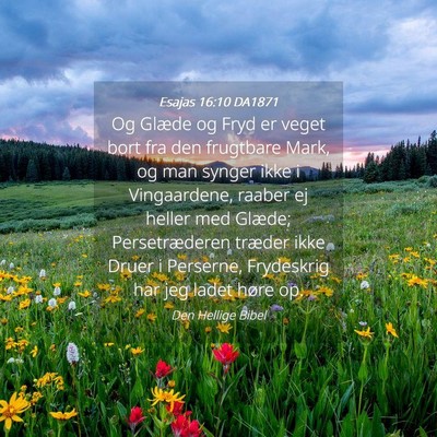 Picture 04 - Esajas 16:10 DA1871 - Og Glæde og Fryd er veget bort fra den frugtbare - Bible Verse Picture