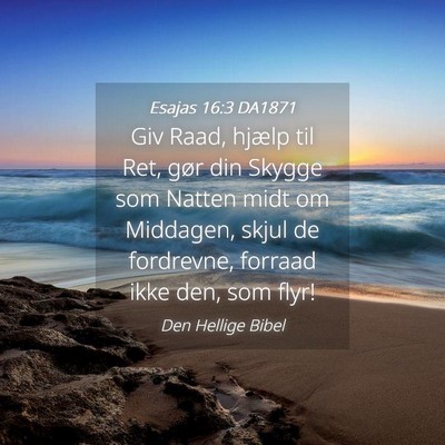 Picture 04 - Esajas 16:3 DA1871 - Giv Raad, hjælp til Ret, gør din Skygge som - Bible Verse Picture