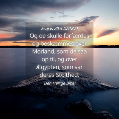 Picture 04 - Esajas 20:5 DA1871 - Og de skulle forfærdes og beskæmmes over - Bible Verse Picture