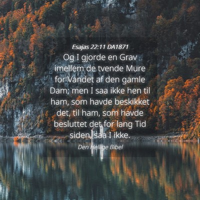 Picture 04 - Esajas 22:11 DA1871 - Og I gjorde en Grav imellem de tvende Mure for - Bible Verse Picture