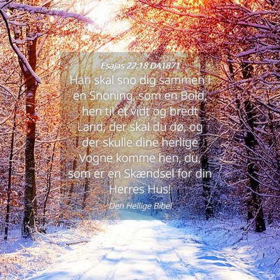 Picture 04 - Esajas 22:18 DA1871 - Han skal sno dig sammen i en Snoning, som en - Bible Verse Picture