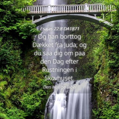 Picture 04 - Esajas 22:8 DA1871 - Og han borttog Dækket fra Juda; og du saa dig om - Bible Verse Picture