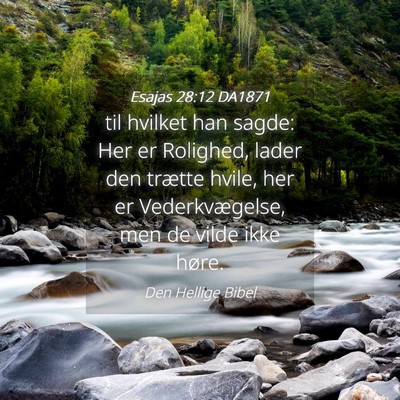 Picture 04 - Esajas 28:12 DA1871 - til hvilket han sagde: Her er Rolighed, lader den - Bible Verse Picture