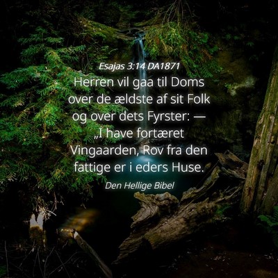 Picture 04 - Esajas 3:14 DA1871 - Herren vil gaa til Doms over de ældste af sit - Bible Verse Picture