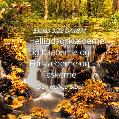 Picture 04 - Esajas 3:22 DA1871 - Helligdagsklæderne og Kaaberne og Forklæderne - Bible Verse Picture