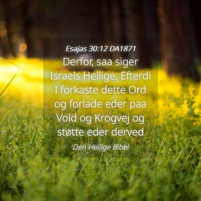Picture 04 - Esajas 30:12 DA1871 - Derfor, saa siger Israels Hellige: Efterdi I - Bible Verse Picture