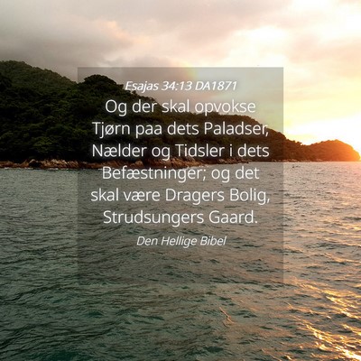 Picture 04 - Esajas 34:13 DA1871 - Og der skal opvokse Tjørn paa dets Paladser, - Bible Verse Picture