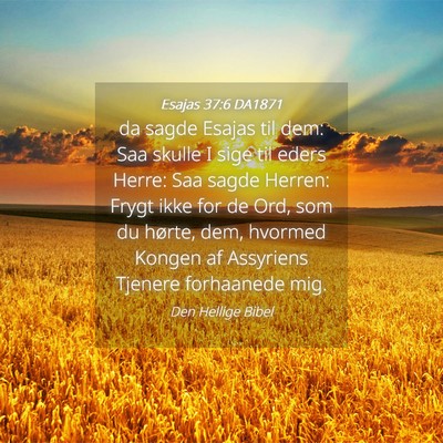 Picture 04 - Esajas 37:6 DA1871 - da sagde Esajas til dem: Saa skulle I sige til - Bible Verse Picture