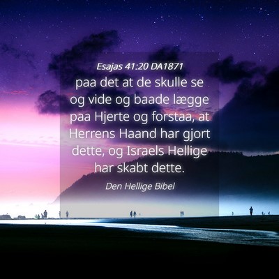Picture 04 - Esajas 41:20 DA1871 - paa det at de skulle se og vide og baade lægge - Bible Verse Picture