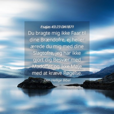 Picture 04 - Esajas 43:23 DA1871 - Du bragte mig ikke Faar til dine Brændofre, ej - Bible Verse Picture