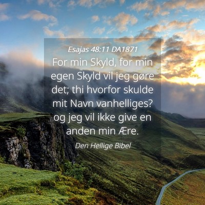 Picture 04 - Esajas 48:11 DA1871 - For min Skyld, for min egen Skyld vil jeg gøre - Bible Verse Picture