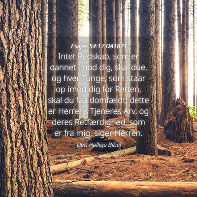 Picture 04 - Esajas 54:17 DA1871 - Intet Redskab, som er dannet imod dig, skal due, - Bible Verse Picture