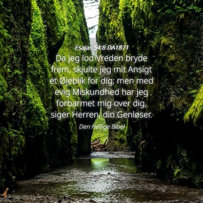 Picture 04 - Esajas 54:8 DA1871 - Da jeg lod Vreden bryde frem, skjulte jeg mit - Bible Verse Picture