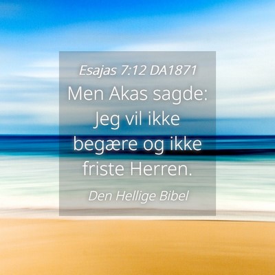 Picture 04 - Esajas 7:12 DA1871 - Men Akas sagde: Jeg vil ikke begære og ikke - Bible Verse Picture