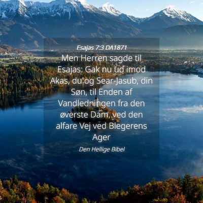 Picture 04 - Esajas 7:3 DA1871 - Men Herren sagde til Esajas: Gak nu ud imod Akas, - Bible Verse Picture