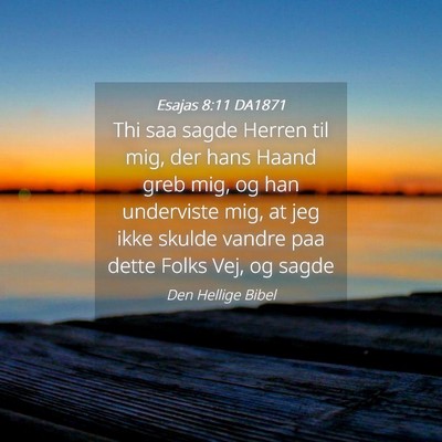 Picture 04 - Esajas 8:11 DA1871 - Thi saa sagde Herren til mig, der hans Haand greb - Bible Verse Picture