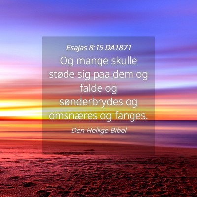 Picture 04 - Esajas 8:15 DA1871 - Og mange skulle støde sig paa dem og falde og - Bible Verse Picture