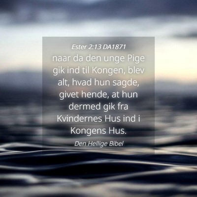 Picture 04 - Ester 2:13 DA1871 - naar da den unge Pige gik ind til Kongen, blev - Bible Verse Picture