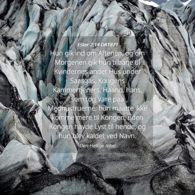 Picture 04 - Ester 2:14 DA1871 - Hun gik ind om Aftenen, og om Morgenen gik hun - Bible Verse Picture