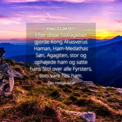Picture 04 - Ester 3:1 DA1871 - Efter disse Tildragelser gjorde Kong Ahasverus - Bible Verse Picture