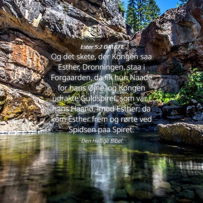 Picture 04 - Ester 5:2 DA1871 - Og det skete, der Kongen saa Esther, Dronningen, - Bible Verse Picture