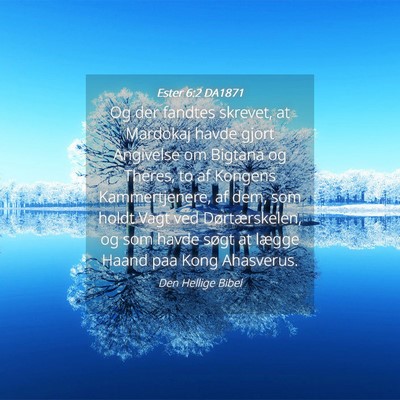 Picture 04 - Ester 6:2 DA1871 - Og der fandtes skrevet, at Mardokaj havde gjort - Bible Verse Picture