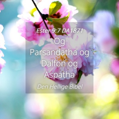 Picture 04 - Ester 9:7 DA1871 - Og Parsandatha og Dalfon og - Bible Verse Picture