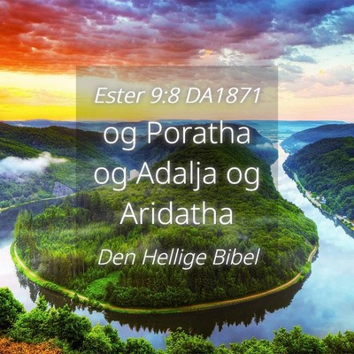 Picture 04 - Ester 9:8 DA1871 - og Poratha og Adalja og - Bible Verse Picture