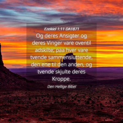 Picture 04 - Ezekiel 1:11 DA1871 - Og deres Ansigter og deres Vinger vare oventil - Bible Verse Picture