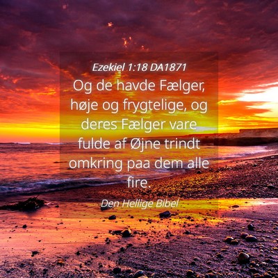 Picture 04 - Ezekiel 1:18 DA1871 - Og de havde Fælger, høje og frygtelige, og - Bible Verse Picture