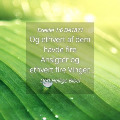 Picture 04 - Ezekiel 1:6 DA1871 - Og ethvert af dem havde fire Ansigter og ethvert - Bible Verse Picture