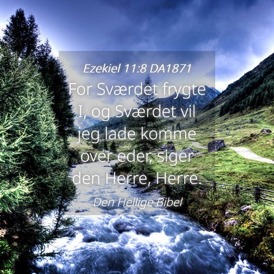 Picture 04 - Ezekiel 11:8 DA1871 - For Sværdet frygte I, og Sværdet vil jeg lade - Bible Verse Picture