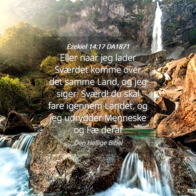 Picture 04 - Ezekiel 14:17 DA1871 - Eller naar jeg lader Sværdet komme over det - Bible Verse Picture