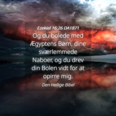 Picture 04 - Ezekiel 16:26 DA1871 - Og du bolede med Ægyptens Børn, dine - Bible Verse Picture