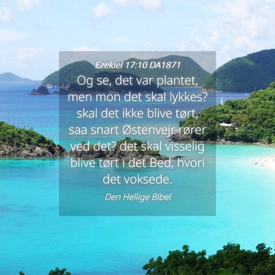 Picture 04 - Ezekiel 17:10 DA1871 - Og se, det var plantet, men mon det skal lykkes? - Bible Verse Picture