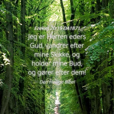 Picture 04 - Ezekiel 20:19 DA1871 - Jeg er Herren eders Gud, vandrer efter mine - Bible Verse Picture
