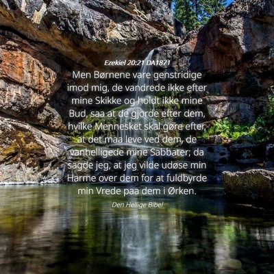 Picture 04 - Ezekiel 20:21 DA1871 - Men Børnene vare genstridige imod mig, de - Bible Verse Picture