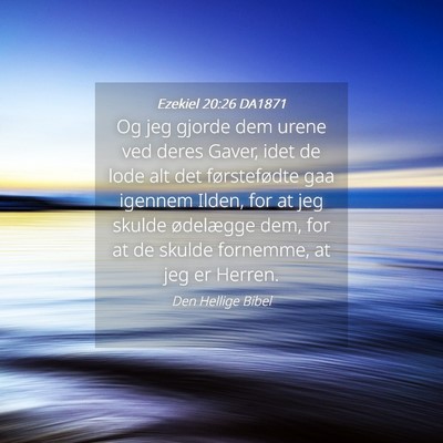 Picture 04 - Ezekiel 20:26 DA1871 - Og jeg gjorde dem urene ved deres Gaver, idet de - Bible Verse Picture