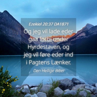 Picture 04 - Ezekiel 20:37 DA1871 - Og jeg vil lade eder gaa forbi under Hyrdestaven, - Bible Verse Picture