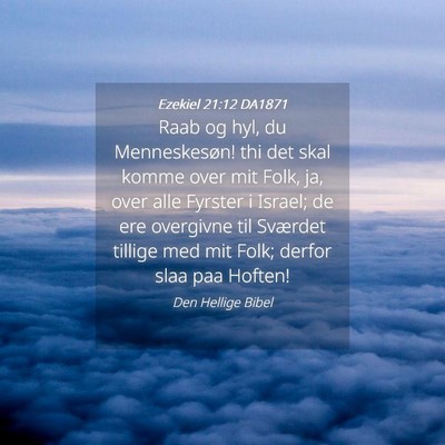 Picture 04 - Ezekiel 21:12 DA1871 - Raab og hyl, du Menneskesøn! thi det skal komme - Bible Verse Picture