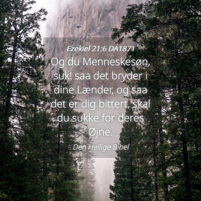 Picture 04 - Ezekiel 21:6 DA1871 - Og du Menneskesøn, suk! saa det bryder i dine - Bible Verse Picture