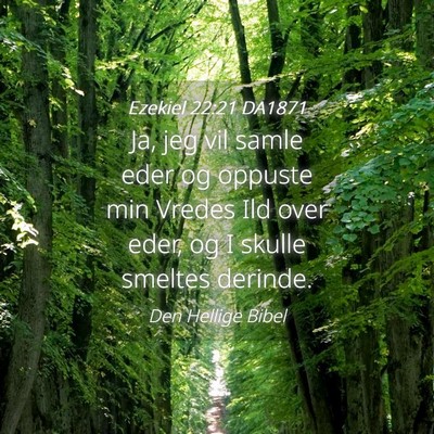 Picture 04 - Ezekiel 22:21 DA1871 - Ja, jeg vil samle eder og oppuste min Vredes Ild - Bible Verse Picture